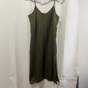 Green slip dress